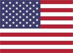 [ai] The flag of the United States featuring thirteen horizontal stripes in red and white, along with a blue rectangle in the top left corner containing fifty white stars arranged in nine rows.